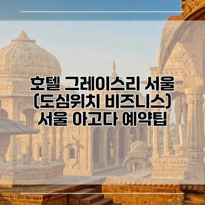 호텔 그레이스리 서울 (도심위치 비즈니스) 서울 아고다 예약팁