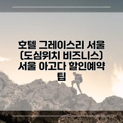호텔 그레이스리 서울 (도심위치 비즈니스) 서울 아고다 할인예약 팁