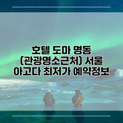 호텔 도마 명동 (관광명소근처) 서울 아고다 최저가 예약정보