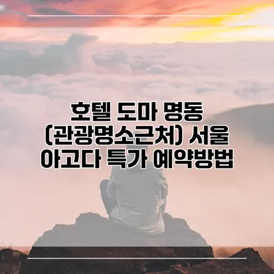 호텔 도마 명동 (관광명소근처) 서울 아고다 특가 예약방법
