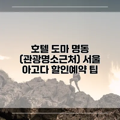 호텔 도마 명동 (관광명소근처) 서울 아고다 할인예약 팁
