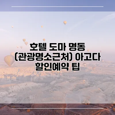 호텔 도마 명동 (관광명소근처) 아고다 할인예약 팁
