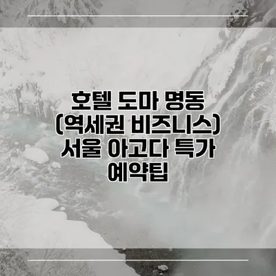 호텔 도마 명동 (역세권 비즈니스) 서울 아고다 특가 예약팁