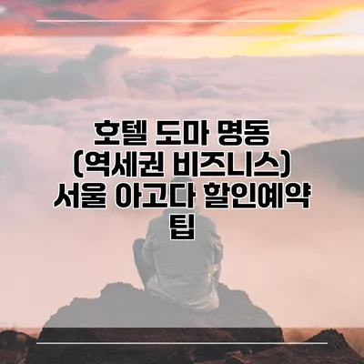 호텔 도마 명동 (역세권 비즈니스) 서울 아고다 할인예약 팁