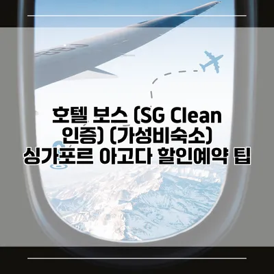 호텔 보스 (SG Clean 인증) (가성비숙소) 싱가포르 아고다 할인예약 팁