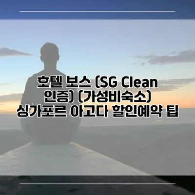 호텔 보스 (SG Clean 인증) (가성비숙소) 싱가포르 아고다 할인예약 팁
