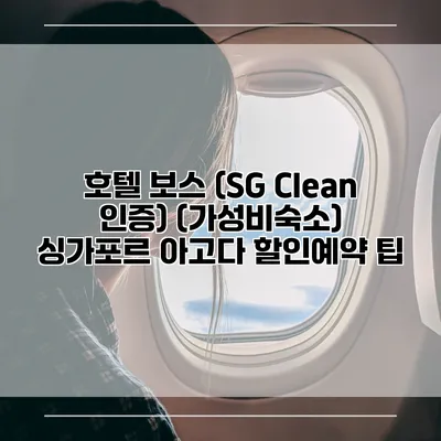 호텔 보스 (SG Clean 인증) (가성비숙소) 싱가포르 아고다 할인예약 팁