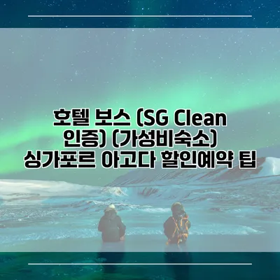 호텔 보스 (SG Clean 인증) (가성비숙소) 싱가포르 아고다 할인예약 팁