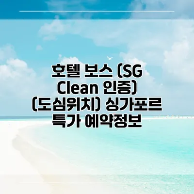호텔 보스 (SG Clean 인증) (도심위치) 싱가포르 특가 예약정보