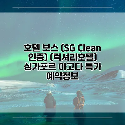 호텔 보스 (SG Clean 인증) (럭셔리호텔) 싱가포르 아고다 특가 예약정보