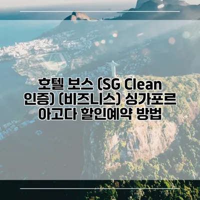 호텔 보스 (SG Clean 인증) (비즈니스) 싱가포르 아고다 할인예약 방법