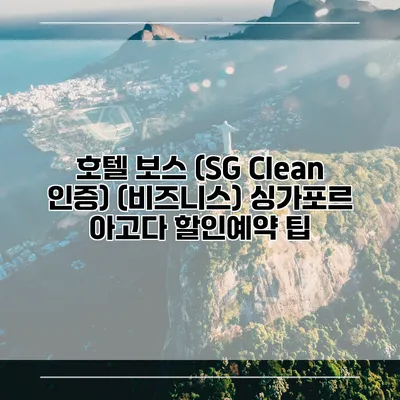 호텔 보스 (SG Clean 인증) (비즈니스) 싱가포르 아고다 할인예약 팁