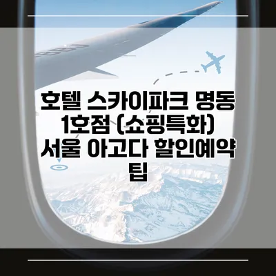 호텔 스카이파크 명동 1호점 (쇼핑특화) 서울 아고다 할인예약 팁