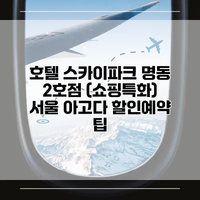 호텔 스카이파크 명동 2호점 (쇼핑특화) 서울 아고다 할인예약 팁