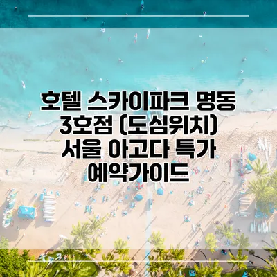 호텔 스카이파크 명동 3호점 (도심위치) 서울 아고다 특가 예약가이드