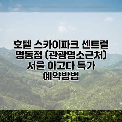 호텔 스카이파크 센트럴 명동점 (관광명소근처) 서울 아고다 특가 예약방법