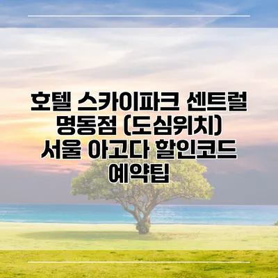 호텔 스카이파크 센트럴 명동점 (도심위치) 서울 아고다 할인코드 예약팁