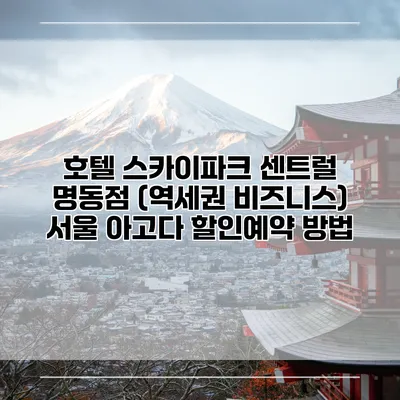 호텔 스카이파크 센트럴 명동점 (역세권 비즈니스) 서울 아고다 할인예약 방법