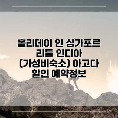 홀리데이 인 싱가포르 리틀 인디아 (가성비숙소) 아고다 할인 예약정보