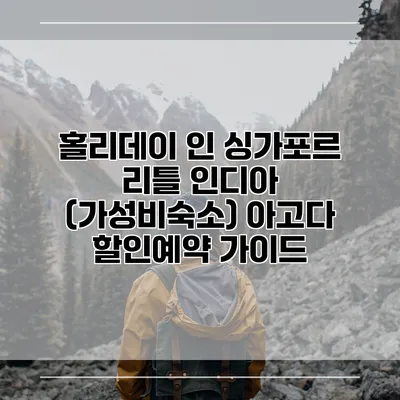 홀리데이 인 싱가포르 리틀 인디아 (가성비숙소) 아고다 할인예약 가이드