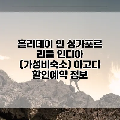 홀리데이 인 싱가포르 리틀 인디아 (가성비숙소) 아고다 할인예약 정보