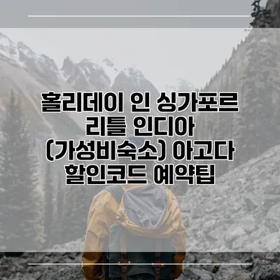 홀리데이 인 싱가포르 리틀 인디아 (가성비숙소) 아고다 할인코드 예약팁