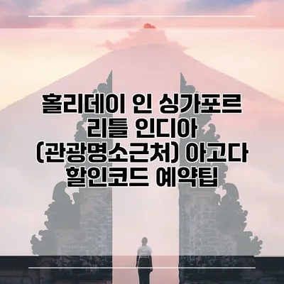 홀리데이 인 싱가포르 리틀 인디아 (관광명소근처) 아고다 할인코드 예약팁
