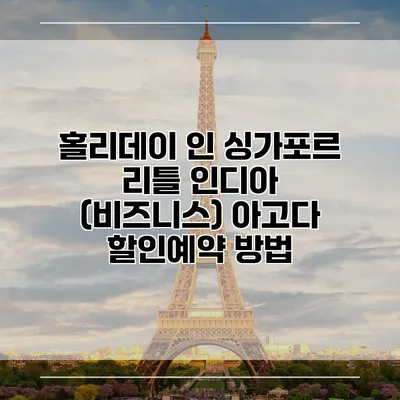 홀리데이 인 싱가포르 리틀 인디아 (비즈니스) 아고다 할인예약 방법