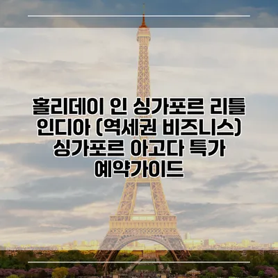 홀리데이 인 싱가포르 리틀 인디아 (역세권 비즈니스) 싱가포르 아고다 특가 예약가이드