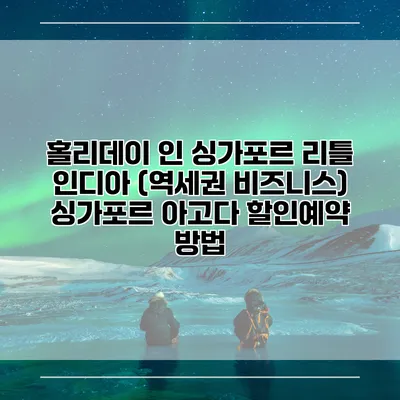 홀리데이 인 싱가포르 리틀 인디아 (역세권 비즈니스) 싱가포르 아고다 할인예약 방법