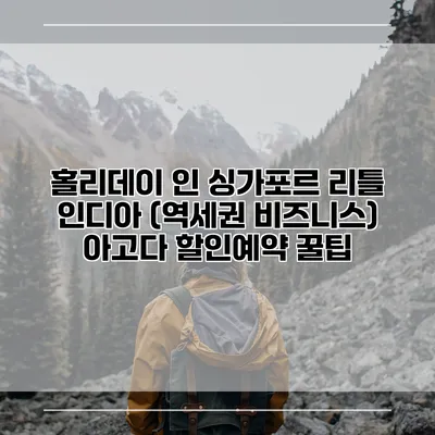 홀리데이 인 싱가포르 리틀 인디아 (역세권 비즈니스) 아고다 할인예약 꿀팁