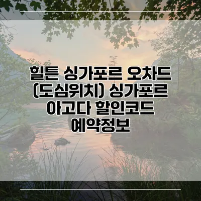 힐튼 싱가포르 오차드 (도심위치) 싱가포르 아고다 할인코드 예약정보