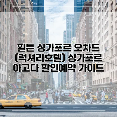 힐튼 싱가포르 오차드 (럭셔리호텔) 싱가포르 아고다 할인예약 가이드