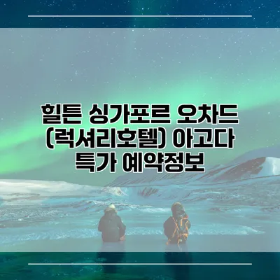 힐튼 싱가포르 오차드 (럭셔리호텔) 아고다 특가 예약정보
