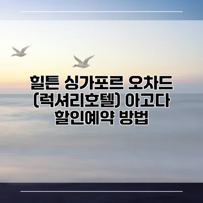 힐튼 싱가포르 오차드 (럭셔리호텔) 아고다 할인예약 방법