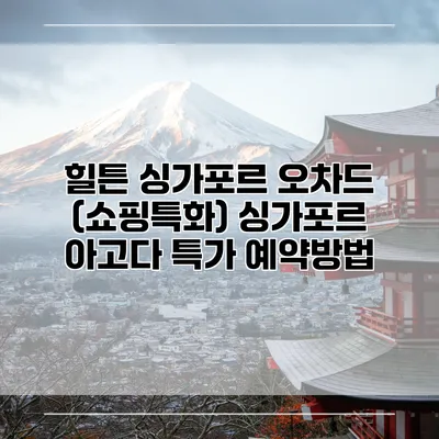 힐튼 싱가포르 오차드 (쇼핑특화) 싱가포르 아고다 특가 예약방법