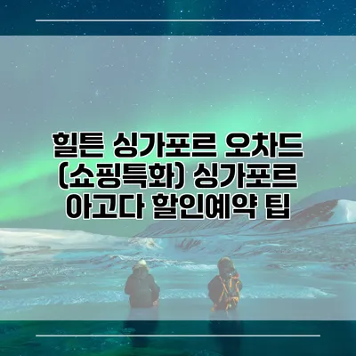 힐튼 싱가포르 오차드 (쇼핑특화) 싱가포르 아고다 할인예약 팁