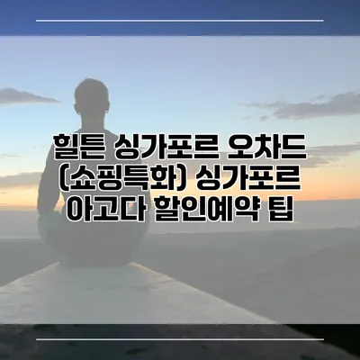 힐튼 싱가포르 오차드 (쇼핑특화) 싱가포르 아고다 할인예약 팁