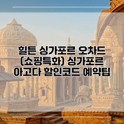 힐튼 싱가포르 오차드 (쇼핑특화) 싱가포르 아고다 할인코드 예약팁