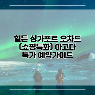 힐튼 싱가포르 오차드 (쇼핑특화) 아고다 특가 예약가이드
