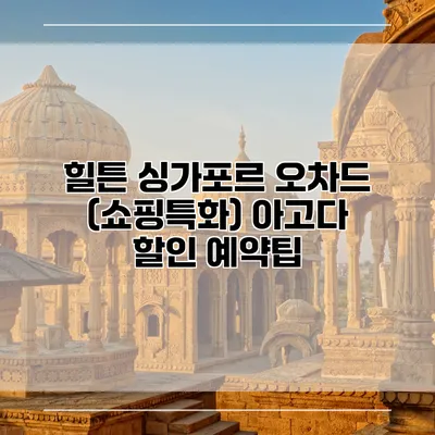 힐튼 싱가포르 오차드 (쇼핑특화) 아고다 할인 예약팁