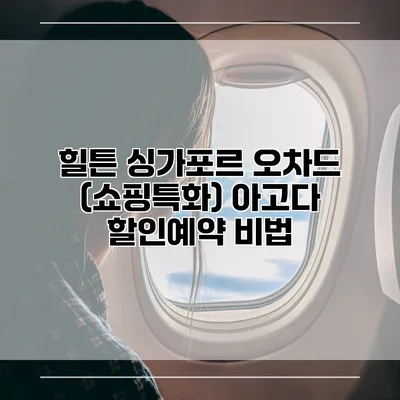 힐튼 싱가포르 오차드 (쇼핑특화) 아고다 할인예약 비법